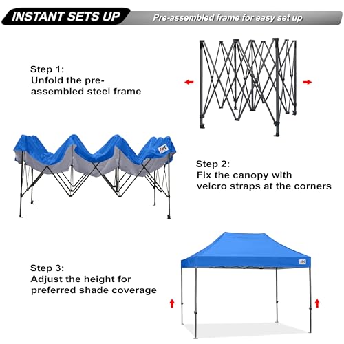 Image of ABCCANOPY Patio Pop Up Canopy Tent 10x15 Commercial-Series (Blue)