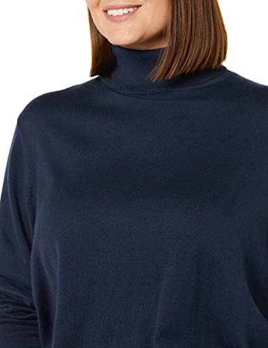 Amazon Essentials Women's Classic-Fit Lightweight Long-Sleeve Turtleneck Sweater (Available In Plus Size), Navy, Large #TOP4