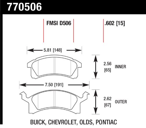 Image of Hawk Performance 770506 FMSI D506 OES Premium Ceramic Disc Brake Pad