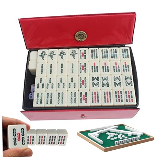 Mini Mahjong set juego tradicional chino con 144 piezas y dados miniatura 6