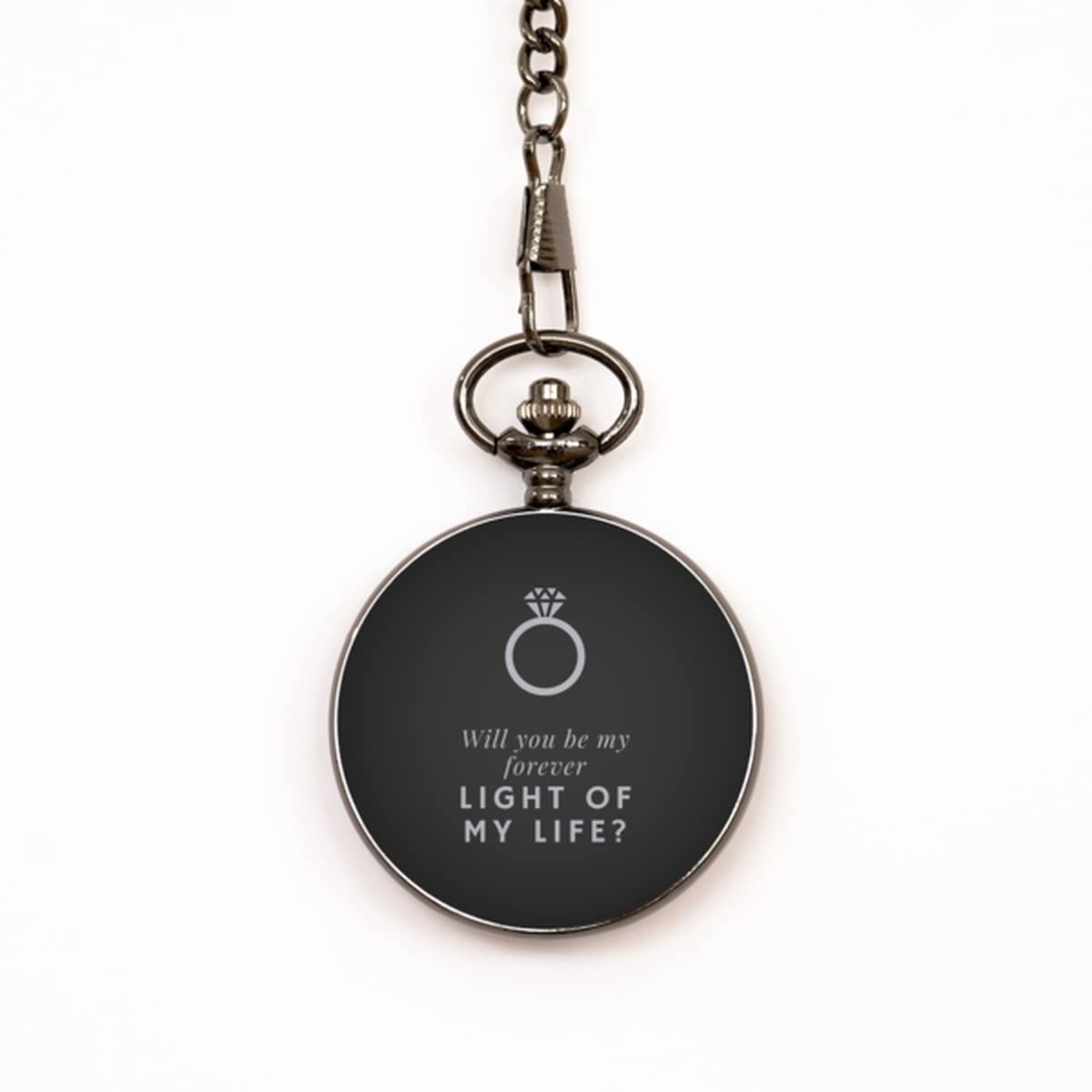 Will You be My Forever Light of My Life, Love Messages Proposal Engraved on Memory Pocket Watch for Couple, Lover, Boyfriend, Girlfriend. Marriage, Wedding. for her/him on Christmas, Valentine,