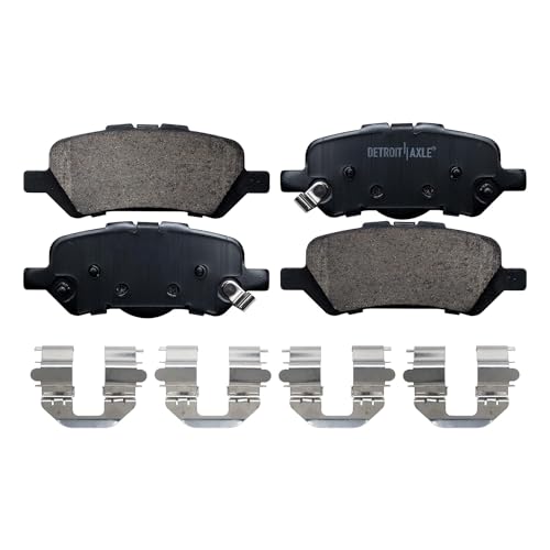 Image of Detroit Axle - Brake Pads for 2009-2016 Toyota Venza 2010 2011 2012 2013 2014 2015 Ceramic Brakes Pads w /Hardware Front & Rear Replacement