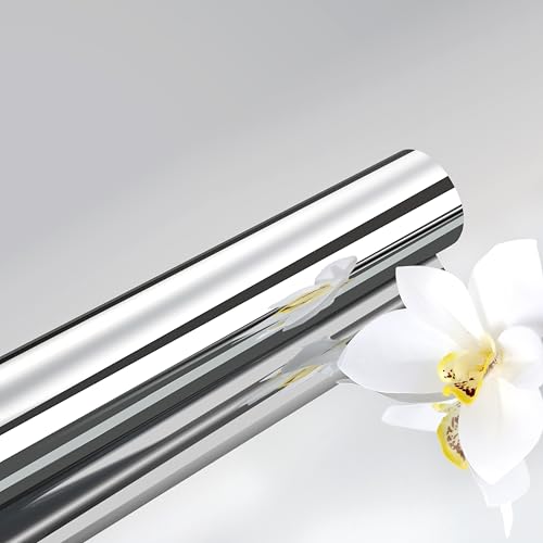 ReWallpaper Papier Peint Miroir Autocollant Flexible Film Miroir Adhesif Mural Argenté 40CMx3M Papier Adhesif pour Meuble Cuisine Etagere Refrigerateur...