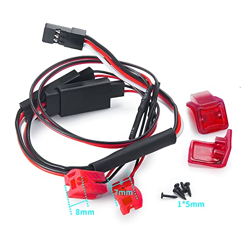ZuoLan 1/24 RC Auto Rücklichter Rot LED Rückleuchte mit Lichtern Abdeckung Kits Upgrade für Axial SCX24 AXI00005 Gladiator RC Crawler Truck Autozubehör