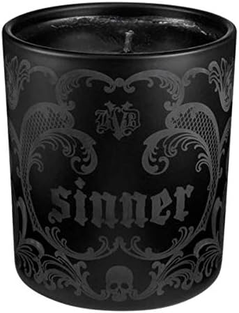 Kat Von D Sinner Scented Candle! Handmade Vegan Luxury Candle in Glass! White Saint Dreamy or Black Sinner Dark! Choose Your Own Holiday Scent! (Sinner Dark)