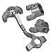 Mxfans Silver Al. Upgrade Parts SCX0002 C-Hub Carrier & AX30496 Steering Hub Carrier(L/R) Replacement for AXIAL RC1:10 Off Road Car Pack of 2