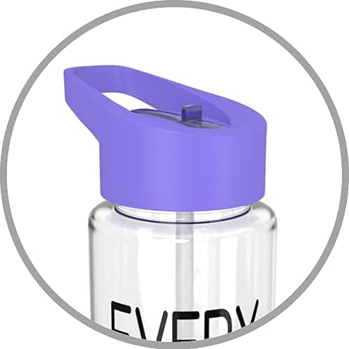 Be-Active Motivational Water Bottle with Straw  With Time Markings - Times to Drink  Tracker - BPA Free (Purple)
