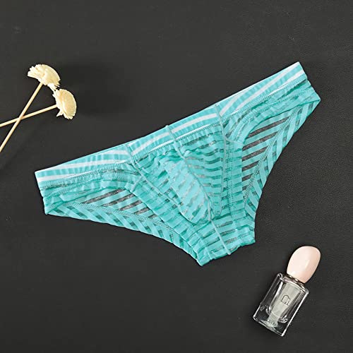 COMLIFE Men's Mesh Transparent Panties Erotic Breathable See Through Stripes Bikini Underwear Briefs2