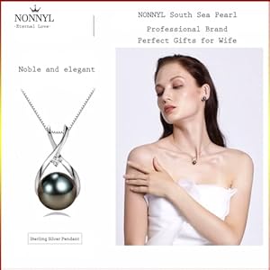 Gifts for wife women anniversary tahitian black pearl necklace mom girlfriend her fine jewelry mothers day valentines christmas birthdays gift  urban country home decor