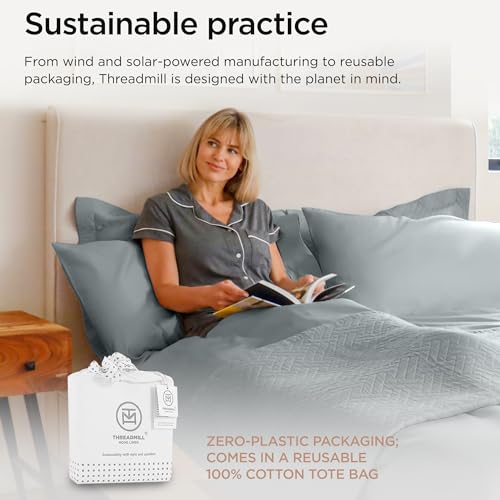 Threadmill Luxury Cotton Blankets for King Size Bed | All-Season Cozy 100% Cotton King Size Blanket | Jacquard Soft & Lightweight Coverlet fits California King Size Bed, 104x92 | Scottish Grey
