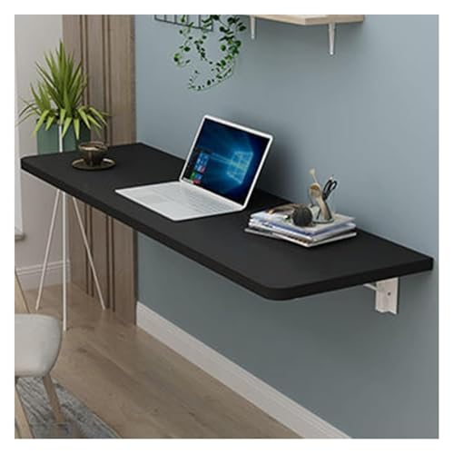 Escritorio plegable montado en la pared para cocina, mesa de comedor y estudio, simple, pequeño, negro (100 x 50 cm)