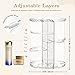 ALUYUYO Rotating Makeup Organizer, Large Capacity Perfume Skincare Lipstick Organizer for Vanity, 360 Spinning Adjustable Comestic Storage Holder Rack for Bathroom - Transparent