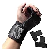 Lifting Grips - Weight Lifting Hand Grips Workout Pads with with Built in Adjustable Wrist Support...