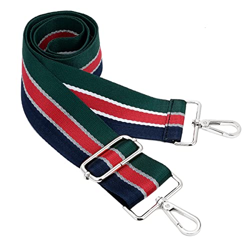 Image of Silvery Buckles Wide Shoulder Strap Adjustable Replacement Belt Crossbody Canvas Bag Handbag
