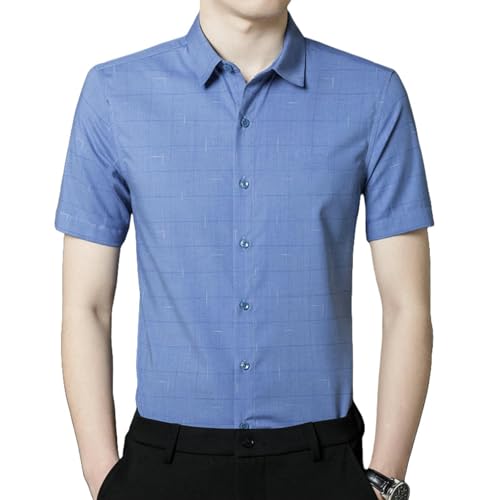 Chemise d'été homme manches courtes coupe droite vêtement décontracté