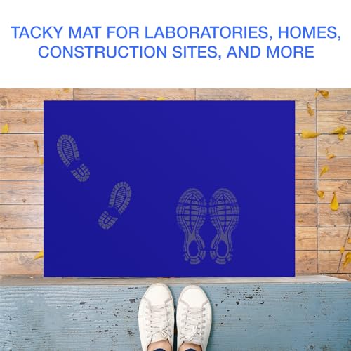Image of CALPALMY 300 Sheets 24 inch x 36 inch Adhesive Mats - Sticky Mat for Laboratories, Homes, Construction Sites, and More - Remove Dust and Dirt from Shoes and Equipment Wheels -Blue