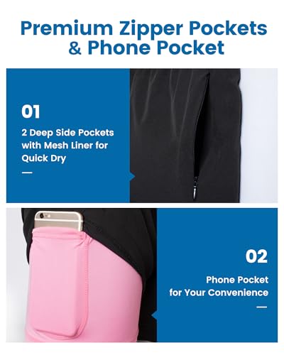Image of maamgic 5inch Mens Swimming Trunks with Compression Liner 2-in-1 Swim Trunks Stretch Quick Dry Swim Shorts Zipper Pockets