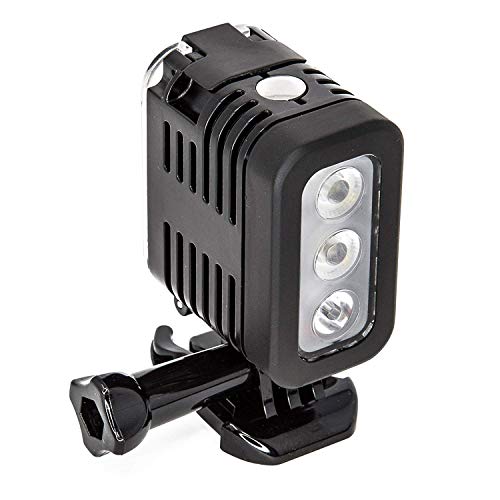 Ultimaxx’s Professional Multi-Purpose, Super Strong Illumination 40M Underwater LED for GoPro 5/6/7/8/MAX 360, and DJI Osmo Action Cameras with Rechargeable Battery