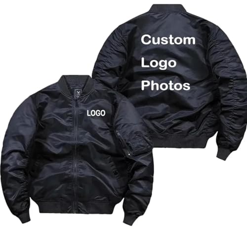 NiQiShangMao Personalised Jacket Custom Logo Photo Text Design Coat Men DIY Printed Zipper Jacket Casual Oversize Long Sleeve Color1,3XL NiQiShangMao Personalised Jacket Custom Logo Photo Text Design Coat Men DIY Printed Zipper Jacket Casual Oversize Long Sleeve Color1,3XL
