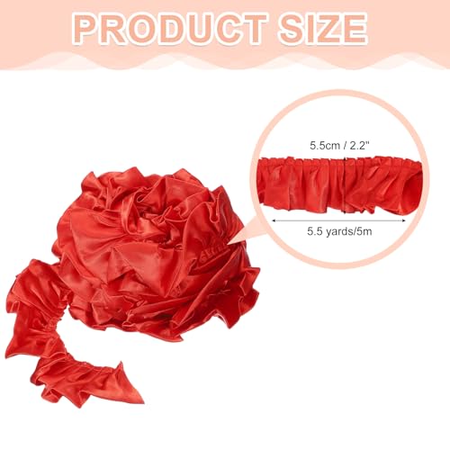 Tela de costura plisada roja de gasa 3D para manualidades bolsos y decoración del hogar 3