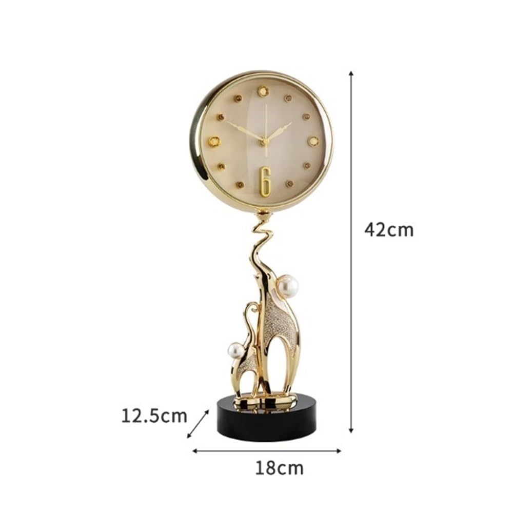 Décorative Horloge de Table créative en Cristal de Haute qualité, décoration de Salon, Horloge de Bureau Suspendue pour Bureau Chambre Table(Blanc)