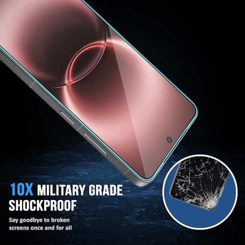 Image of FIRST MART Tempered Glass Screen Protector for Vivo X300 Ultra - Full-Glue Screen Guard, 3D Edge to Edge, HD Clear, Bubble-Free, Case-Friendly, Black, Pack of 2