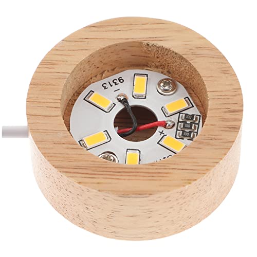Yardenfun Kristallkugelhalter Aus Holz Led-sockelleuchte Mit Warmem Licht Stabiler Display-ständer Für Büro Und Wohnzimmerdekoration Tragbar Via...