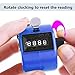 Formvan 4 Digit Hand Tally Counter, Mechanical Lap Tracker Manual Clicker with Metal Finger Ring Hoop Holder, Blue