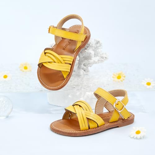 Image of Felix & Flora Toddler Girl Sandals -Flower Girl Dress Shoes Open Toe Little Kid Flats