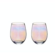 BarCraft Set di 2 Bicchieri da Gin, 600 ml – Arcobaleno e Perla