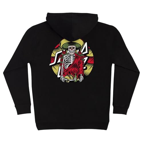 SANTA CRUZ Guzman Dining Dot P/O Hooded Heavyweight Sweatshirt Black Med Mens