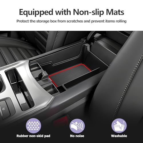 Image of LUWU 2021 2022 2023 2024 2025 Edge Center Console Organizer Armrest Storage Box Insert Tray 2024 2025 Edge Accessories Red
