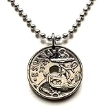 1949 España Spain 50 Cents coin pendant Spanish ship anchor rudder Español Madrid Barcelona Valencia Sevilla Murcia Asturias Cataluña Palmas Vigo Oviedo Castile Leon Aragon Navarre Granada n003877