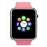 Qidoou Smart Watch, Bluetooth Activity Tracker Touch Screen Waterproof Call/Message Sync Clock Pedemeter Sleep Monitor Android iOS Compatible Smart Watches for Women Men Teenagers Gift (Pink)