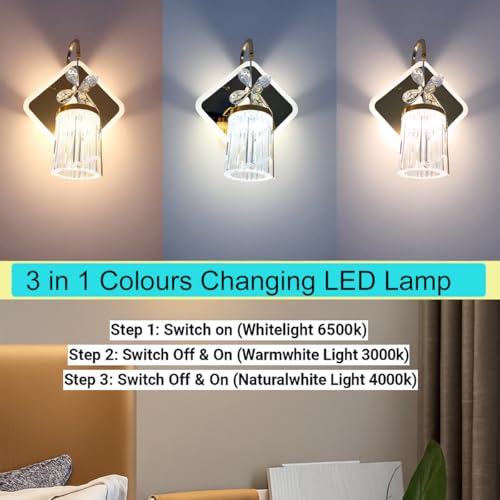 Image of BrightLyt Wall Lights for Living Room, Home Decoration Wall Lamps for Bedroom, Mirror Side Wall Scone Fixtures, Classic Design (Warm, Natural, Cool White)