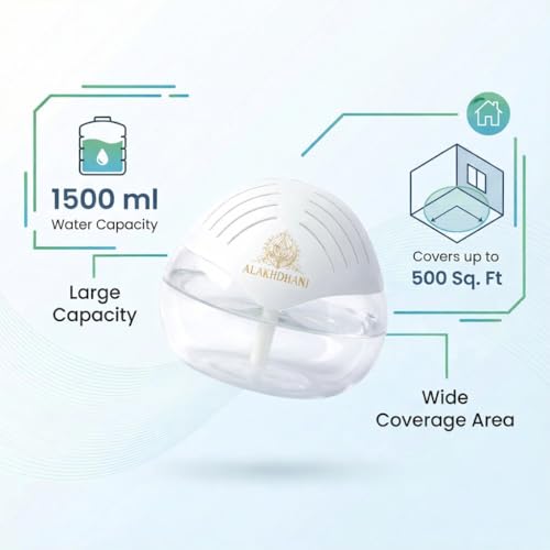 Image of Aroma Diffuser & Air Humidifier | 500 ml Water Tank | Cool Mist Humidifier for Home, Spa, Meditation, Office | White