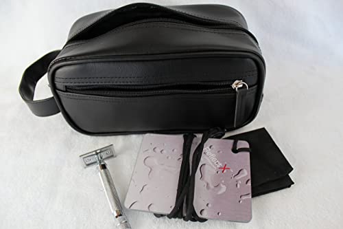 Mirror On A Rope Travel Toiletry Bag/Shave Kit For Men Or Women. One Large Zippered Pocket For Larger Items And One Side Pocket For Smaller Items (Black) #TOP3