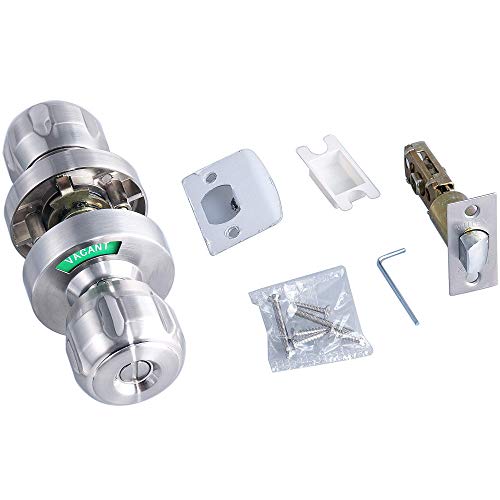 Men Or Women Bathroom Privacy Door Knob Lock With Large Indicator, Thumbturn Lock, Ansi Grade2, For Office Home Apartment Airbnb Restrooms #TOP4