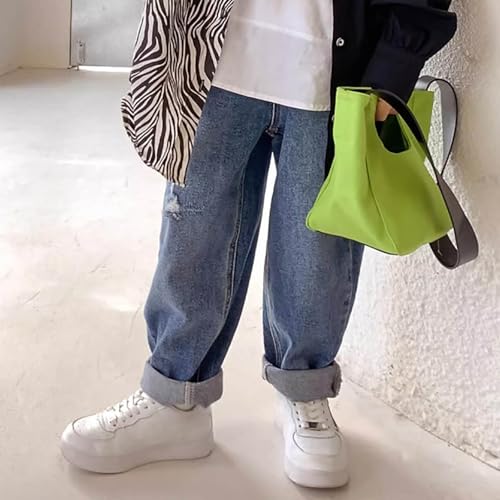 Boys Casual Wide Leg Jeans Comfortable Loose Fit Denim Trousers Stylish Streetwear Pants for Active Kids2