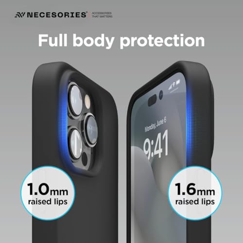 Image of Liquid Silicone Case Compatible for iPhone 13 Pro Max Black | Slim Back Cover | Soft Touch Bumper | Shockproof Drop Protection | Microfiber Cloth Inside | Sleek Solid Design