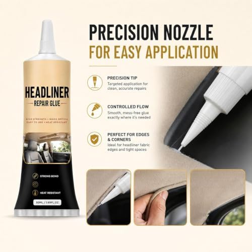 Waterproof Car Headliner Repair Glue, Car Upholstery Glue, 50ml/1.69 Fl Oz, for Automotive Interiors, Fabric, Leather (1PCS) — view 3