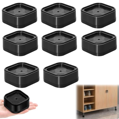 8 Pièces Empilables Rehausseur Meuble, Antidérapantes 3,5 cm Rehausseur Pieds de Lit, Élévateur de Laver pour Surélever Les Machines à Laver, Les...