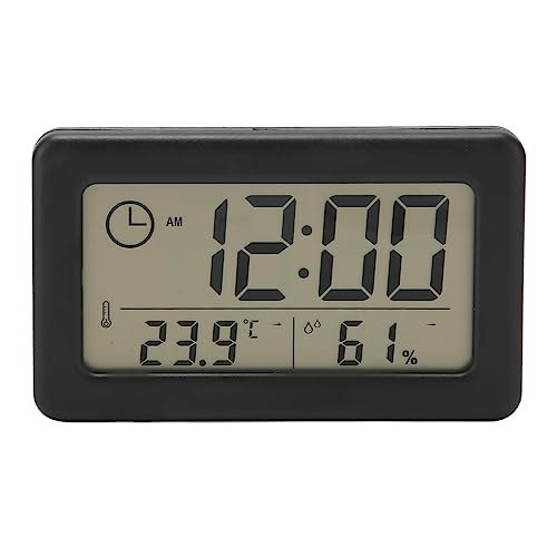 WYLFYJP Digital Alarm Clock, Bedroom, Portable Electronic Desk with Temperature Humidity Indicator, LED for Office
