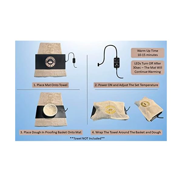 Cozy Bread Heat Mat Portable Bread Proofer (10" x 21") Love What