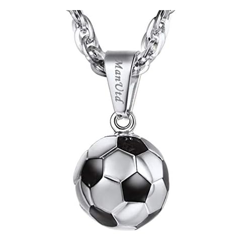 PROSTEEL Collar/Pendientes de Futbol de Acero Inoxidable/Chapado en Oro 18K para Hombre Mujer con Cadena Singapur con Caja de Regalo Cover