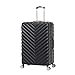 Kenneth Cole REACTION Madison Square Lightweight Hardside Chevron Expandable Spinner Luggage, Black, (28-Inch Checked)