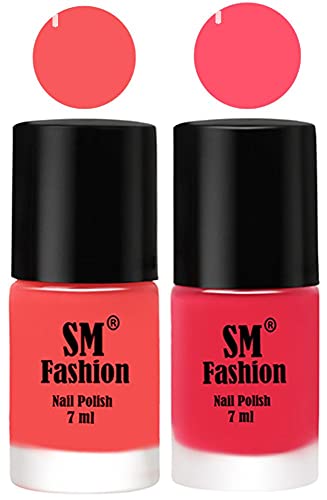 Image of Long Lasting Nail Polish | Nail Paint Combo 7 ml Each) - Set of 2 Light Pink-Dark Pink