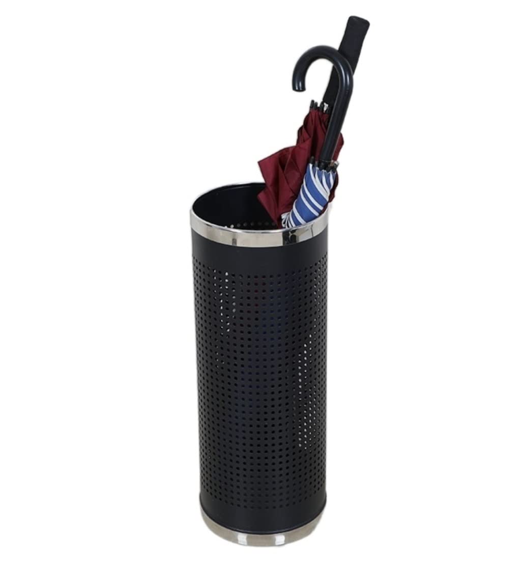 FCXWEVR Stainless Steel Umbrella Stand Holder - Durable Storage Bucket for Umbrellas & Walking Sticks - Ideal for Home Office Hotel & Hallway nization