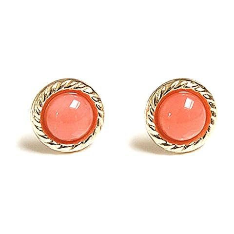 9ct Gold Round Coral Stud Earrings Cover