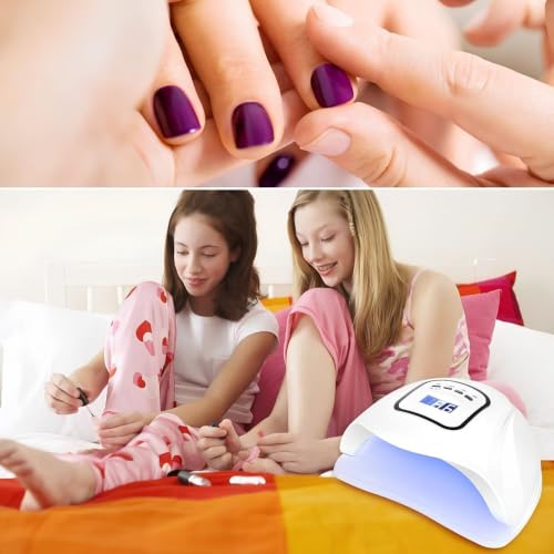 Image of THR3E STROKES Professional Intelligent LED Automatic Sensor LED UV Nail Dryer Nail Curing Nail Art Lamp Manicure Pedicure Tool Gel Based Nail Polish for All Kind of Nail Paints (150W X5)